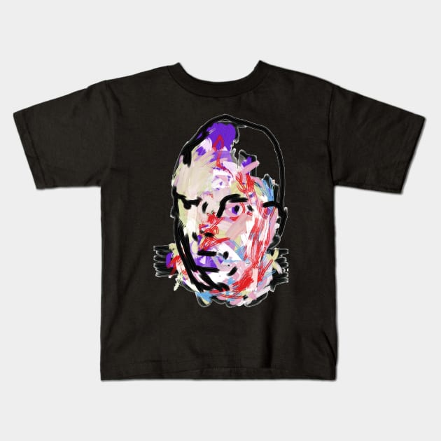 Sketch Face Kids T-Shirt by Anigroove